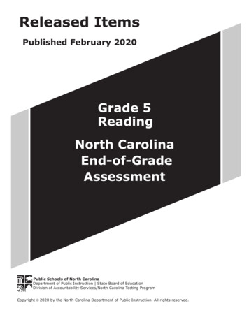 Grade 5 Reading North Carolina End-of-Grade Assessment - NC