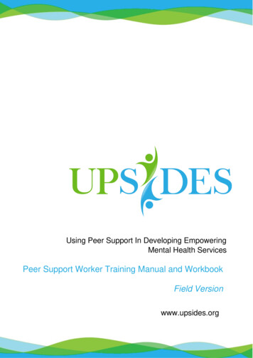 Peer Support Worker Training Manual And Workbook Field Version