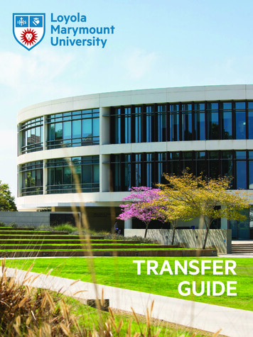 TRANSFER ADMISSION AND - Loyola Marymount University