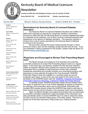 Kentucky Oard Of Medical Licensure Newsletter
