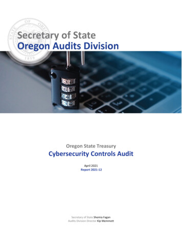 Oregon State Treasury Cybersecurity Controls Audit