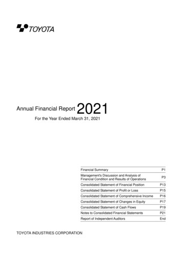 Annual Financial Report 2021 - Toyota Industries