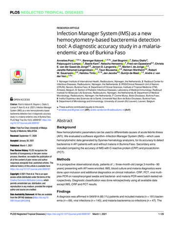 Infection Manager System (IMS) As A New Hemocytometry-based Bacteremia .