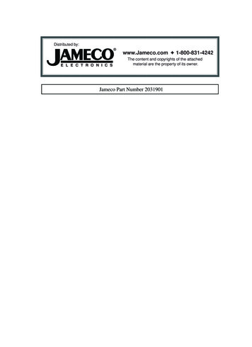 Distributed By: Jameco 1-800-831-4242 Jameco Part Number 2031901