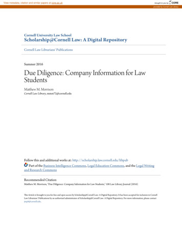 Due Diligence: Company Information For Law Students - CORE