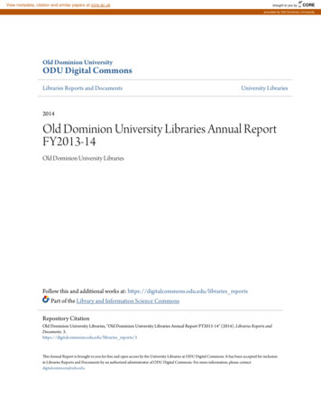 Old Dominion University Libraries Annual Report FY2013-14 - CORE