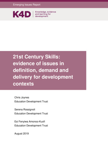 21st Century Skills: Evidence Of Issues In Definition, Demand And .