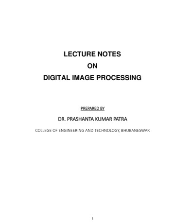 Lecture Notes On Digital Image Processing