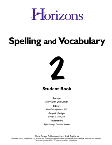 Spelling And Vocabulary 2 - Enlightium Academy