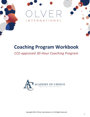 Coaching Program Workbook - Academy Of Choice