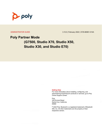 A Poly Partner Mode (G7500, Studio X70, Studio X50, Studio X30, And .