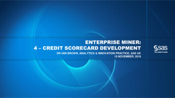 Enterprise Miner: Credit Scorecard Development - SAS