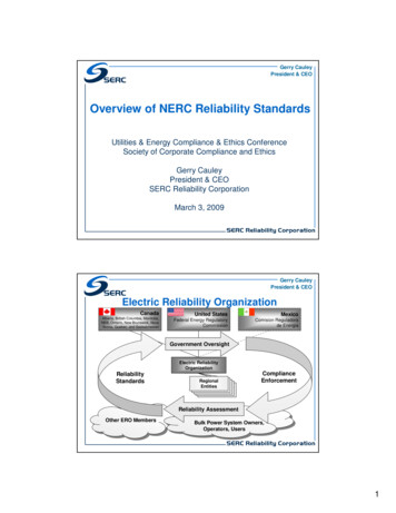 Overview Of NERC Reliability Standards - SCCE Official Site