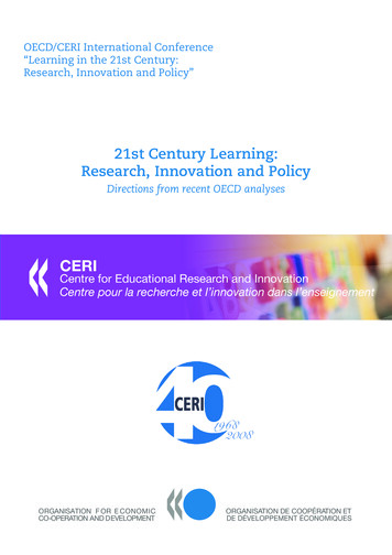 21st Century Learning: Research, Innovation And Policy - OECD