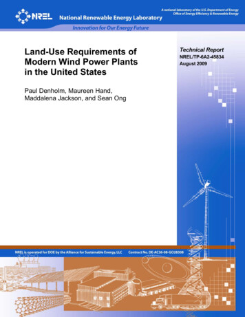 Land-Use Requirements Of Modern Wind Power Plants In The United . - NREL