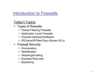 Introduction To Firewalls - UMass