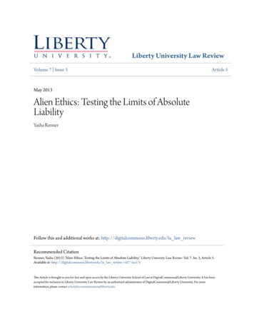 Alien Ethics: Testing The Limits Of Absolute Liability - CORE