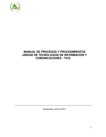 Manual De Procesos Y Procedimientos Unidad De Tecnologías De .