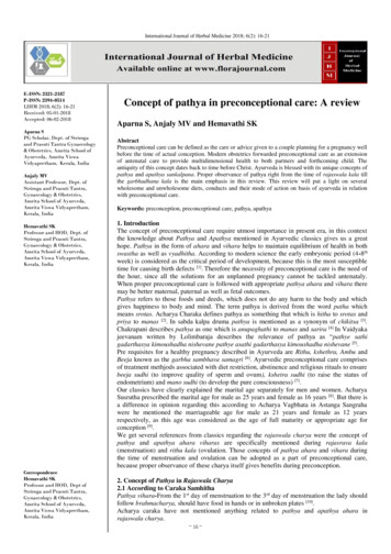 Concept Of Pathya In Preconceptional Care: A Review