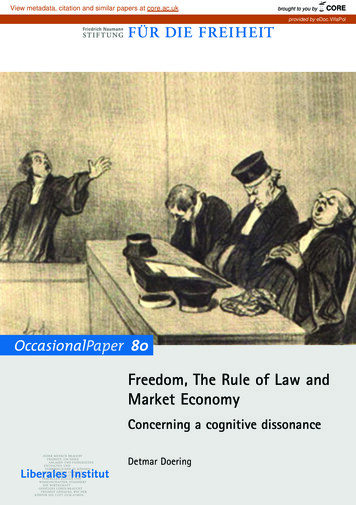 Freedom, The Rule Of Law And Market Economy - CORE