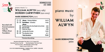 Ddd Piano Music By Series WILLIAM ALWYN (1905-1985) Piano Music DOREEN .