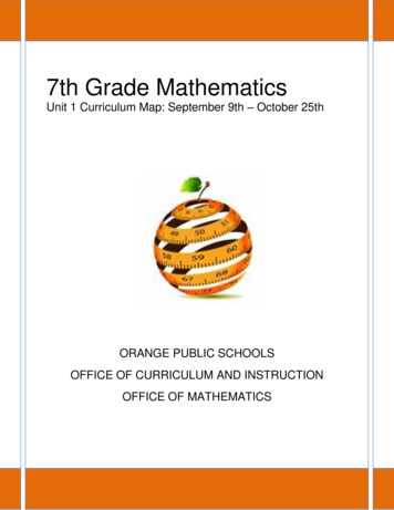 7th Grade Mathematics - Orange Board Of Education