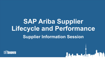 SAP Ariba Supplier Lifecycle And Performance - Toronto