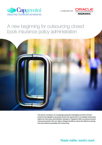 A New Beginning For Outsourcing Closed Book Insurance