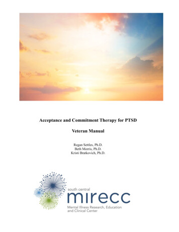 Acceptance And Commitment Therapy For PTSD Veteran Manual