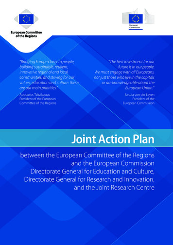 Joint Action Plan - European Committee Of The Regions