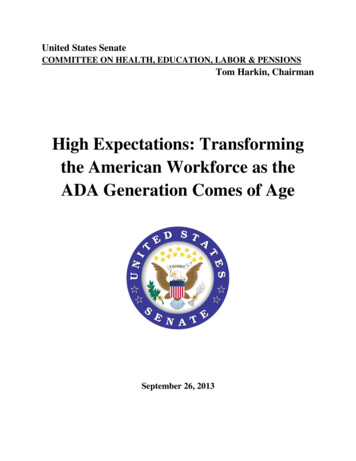 High Expectations: Transforming The American Workforce As The ADA .