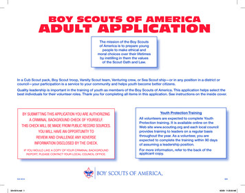 Boy ScoutS Of AmericA ADuLt APPLicAtioN - BSA TROOP 233