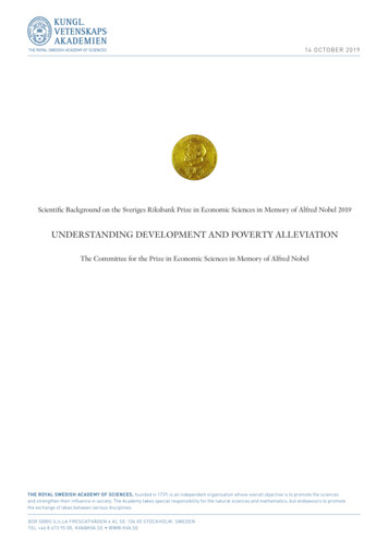 UNDERSTANDING DEVELOPMENT AND POVERTY ALLEVIATION - Nobel Prize