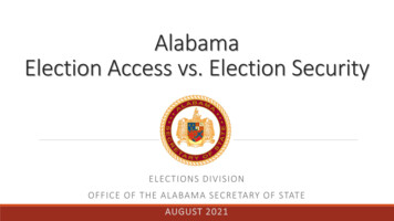 Alabama Election Access Vs. Election Security