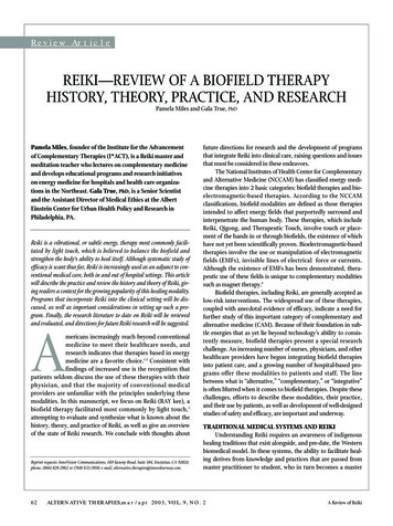 Reiki—Review Of A Biofield Therapy History, Theory, Practice, And Research