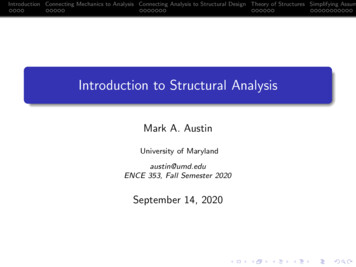 Introduction To Structural Analysis - UMD