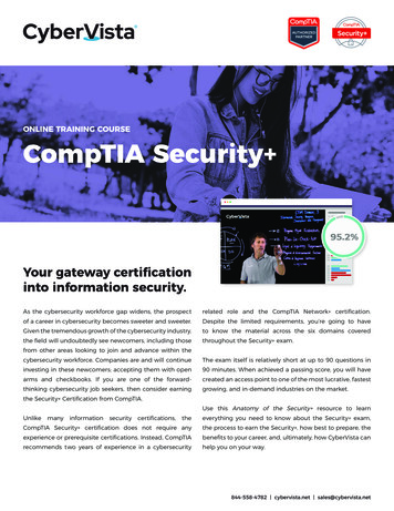 ONLINE TRAINING COURSE CompTIA Security 