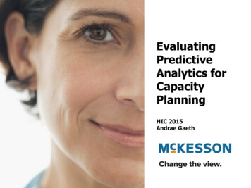 Evaluating Predictive Analytics For Capacity Planning - HISA