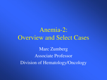 Anemia: Overview And Select Cases - University Of Florida