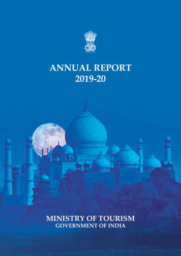 ANNUAL REPORT 2019-20 - Ministry Of Tourism