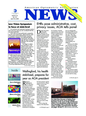 Inside Wallingford, His Health Year As AOA President See Records, Page 12 R