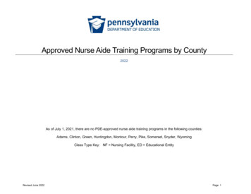 NA Training Program By County - Education.pa.gov