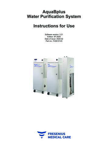 AquaBplus Water Purification System Instructions For Use