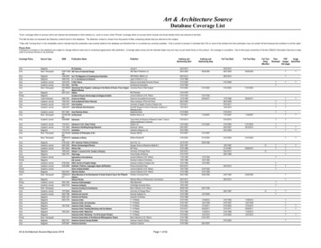 Art & Architecture Source Database Coverage List