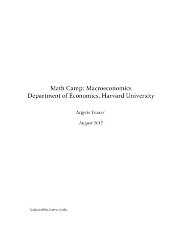 Math Camp: Macroeconomics Department Of Economics . - Harvard University