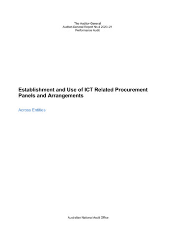 Establishment And Use Of ICT Related Procurement Panels And Arrangements