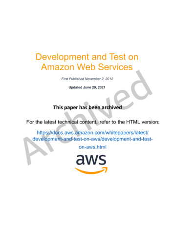 ARCHIVED: Development And Test On Amazon Web Services