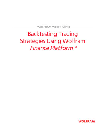 Backtesting Trading Strategies Using Wolfram Finance Platform