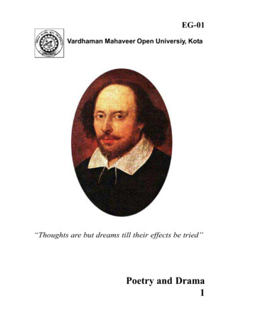 Poetry And Drama - Vardhaman Mahaveer Open University