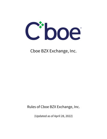 Cboe BZX Exchange, Inc.